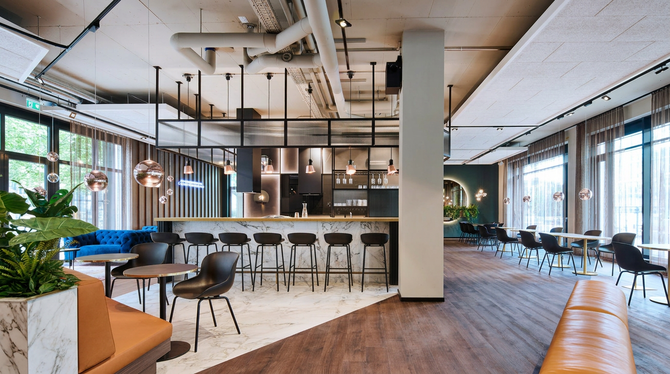 Modernes Lounge- und Gemeinschaftsraum-Interieur